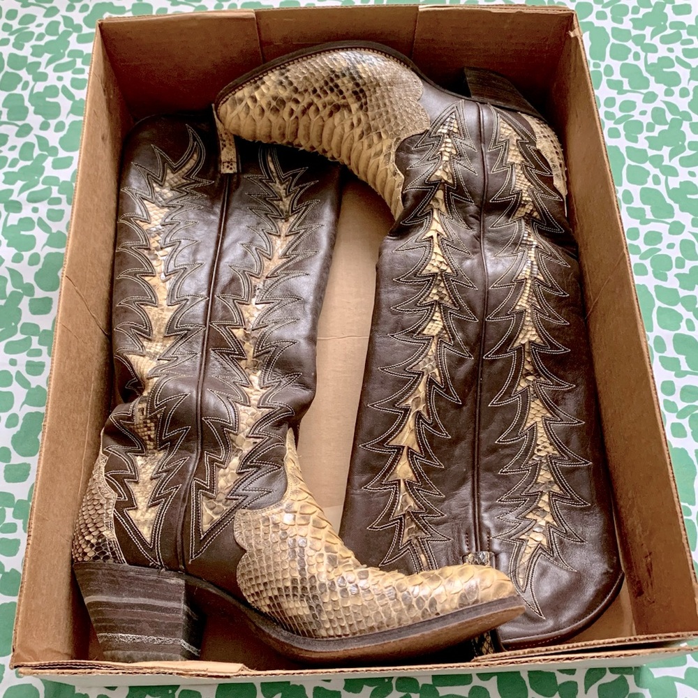 1987 Dan Post El Paso Snakeskin Boots